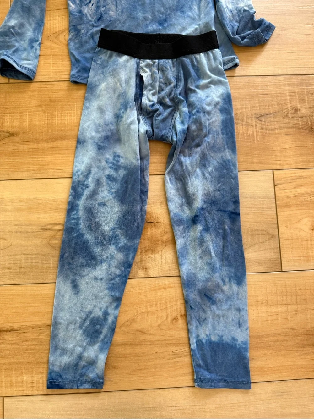 all in motion Kids Thermal Pajama Set - Blue Tie-Dye & Heather Gray